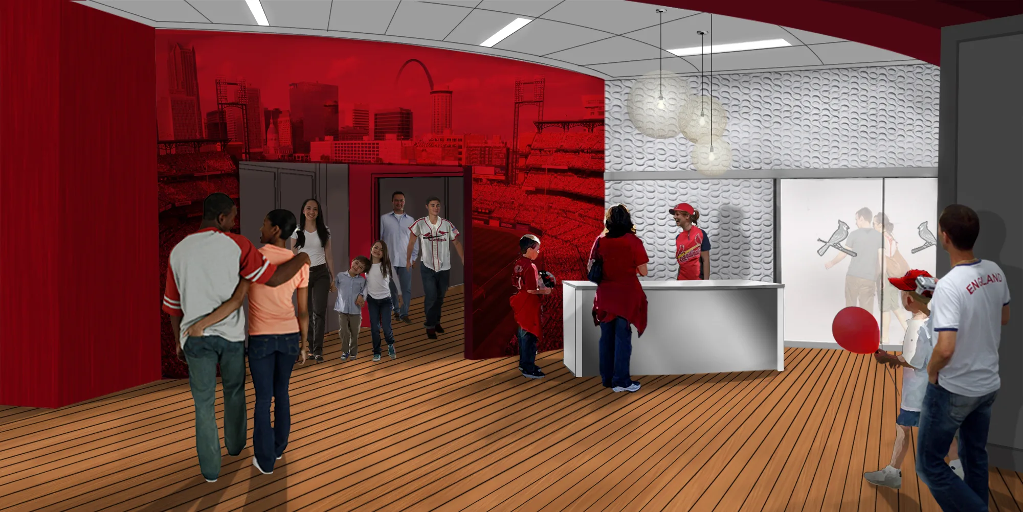 Concept rendering of the lobby for the St. Louis Cardinals Hall of Fame and Museum