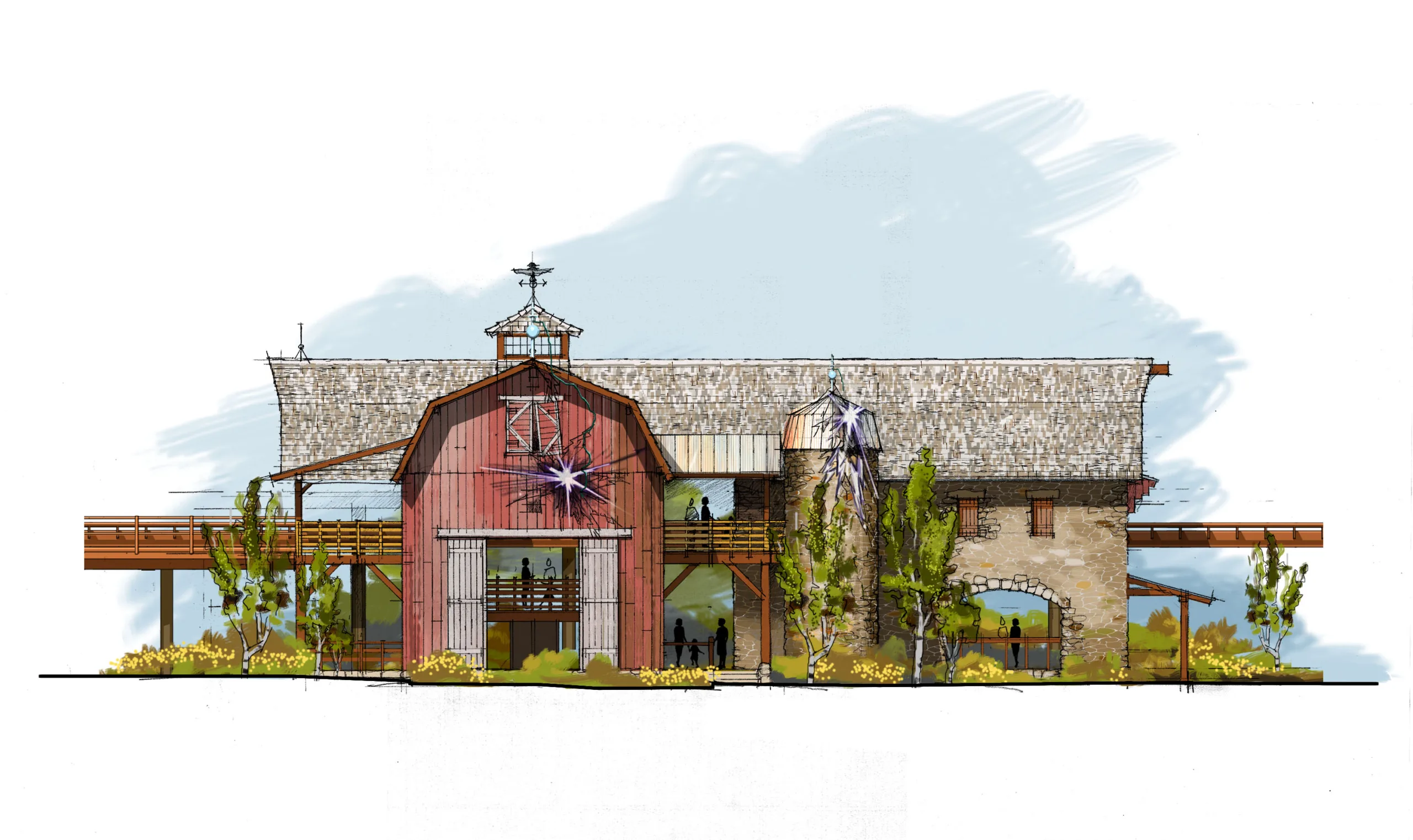 Rendering of Thunderbird loading station at Holiday World