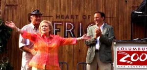 Jack Hanna and Betty White celebrate the opening of Heart of Africa at the Columbus Zoo and Aquarium