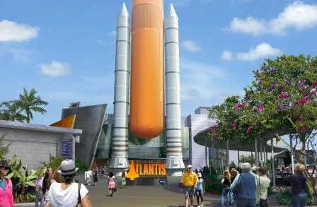 Rendering of recreated shuttle stack at the PGAV-designed Space Shuttle Atlantis at the Kennedy Space Center Visitor Complex