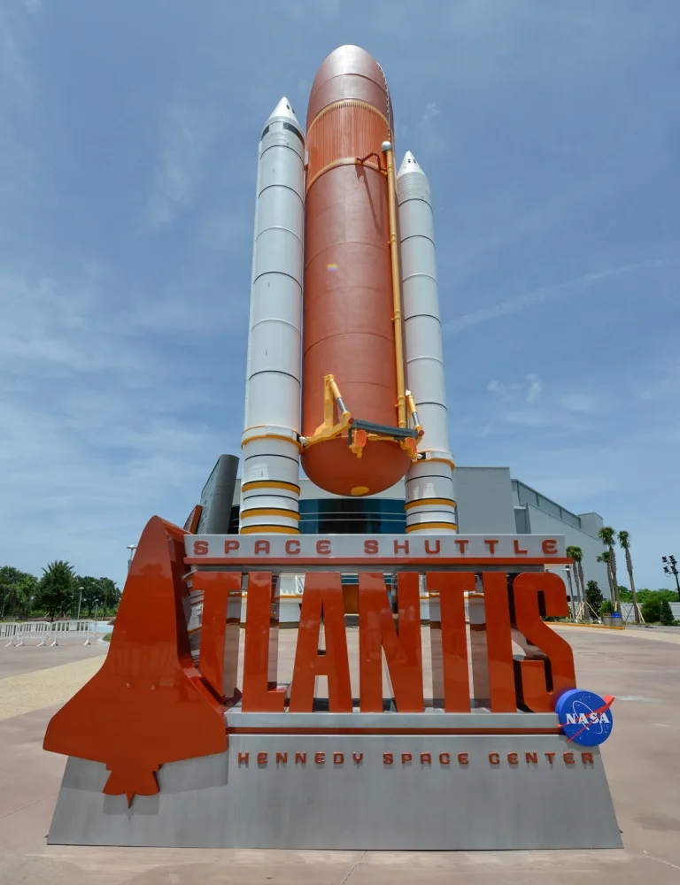 Recreated shuttle stack at the PGAV-designed Space Shuttle Atlantis at the Kennedy Space Center Visitor Complex