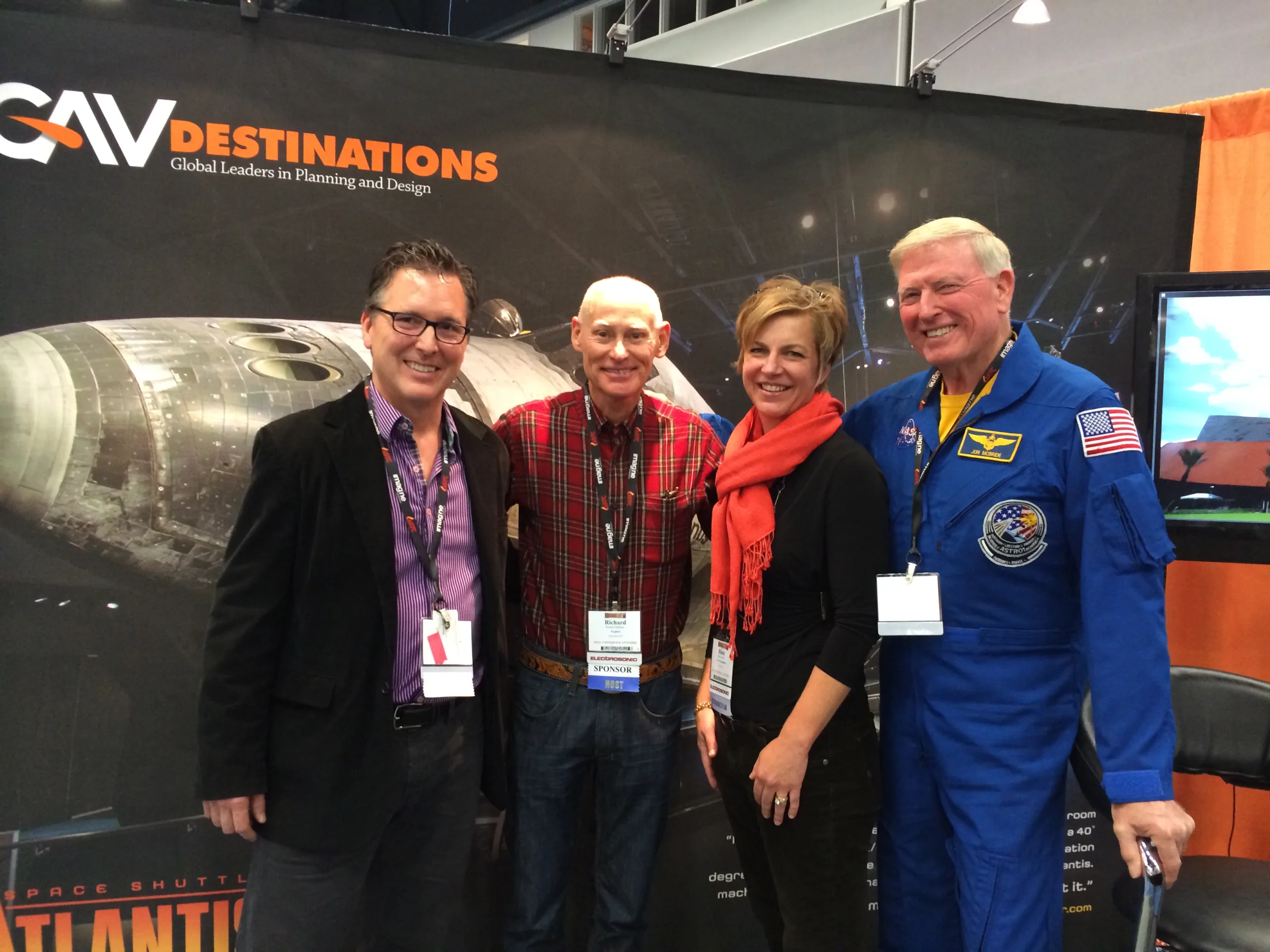 PGAV Vice Presidents Tom Owen and Diane Lochner with a NASA astronaut at the ASTC Conference. Space Shuttle Atlantis