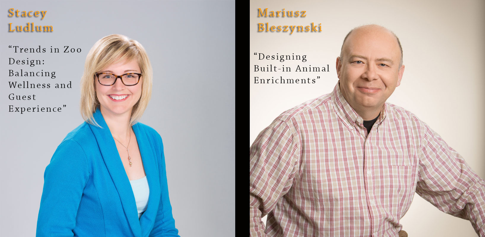 PGAV Destinations Director of Zoo and Aquarium Planning and Design Stacey Ludlum and Project Manager Mariusz Bleszynski for the Zoo Design Conference in Poland