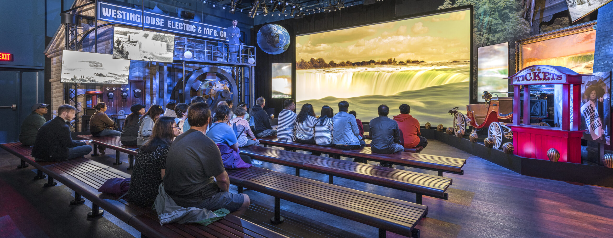 The World Changed Here Theater at Niagara Falls Pavilion Building at the Cave of the Winds (COTW) Experience in Niagara Falls, USA.
