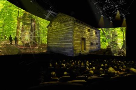 Log cabin concept for National Underground Railroad Freedom Center