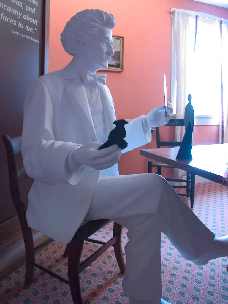A plaster model of the author at the Mark Twain Boyhood Home and Museum
