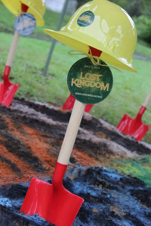 A shovel and hard hat at the ground breaking of Tulsa Zoo's Lost Kingdom
