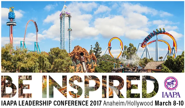 The poster, featuring roller coasters, from the 2017 IAAPA Leadership Conference