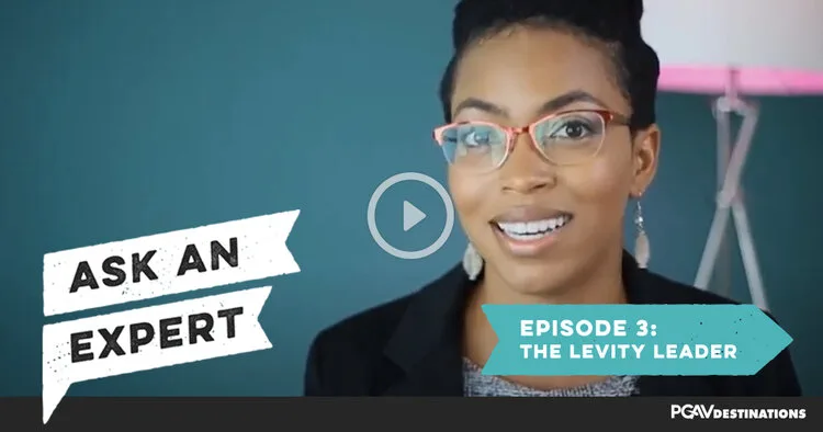 Ask an Expert Episode 3: The Levity Leader video thumbnail showing a smiling woman in glasses