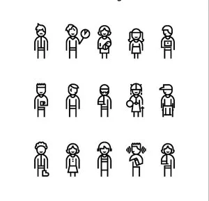 Microsoft Inclusive Activity Cards page with line icons of people with various abilities