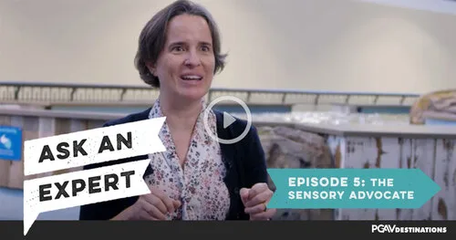 Ask an Expert video, Episode 5: The Sensory Advocate, with a woman speaking in a museum setting