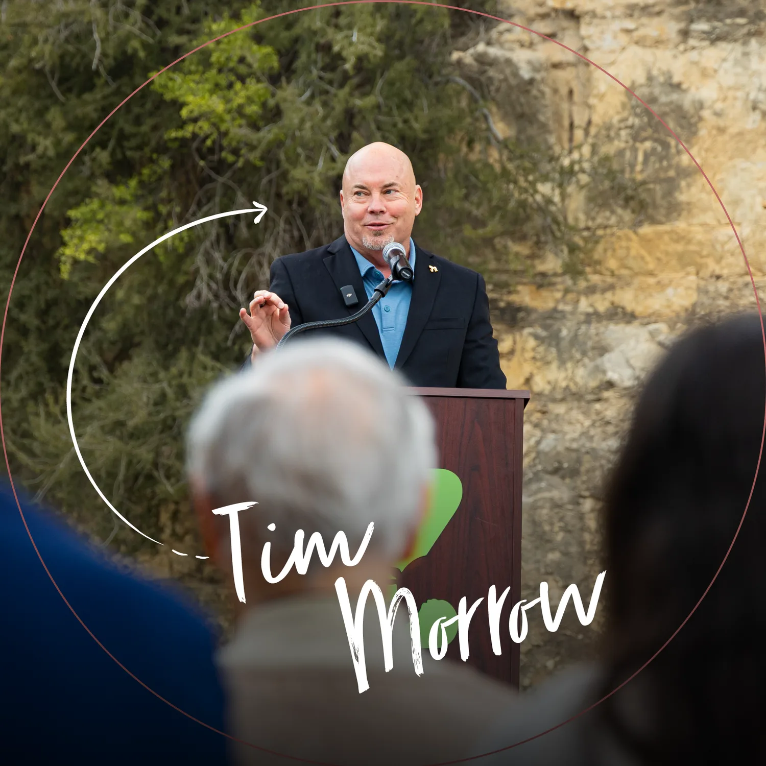 Tim Morrow, President and CEO of San Antonio Zoo, speaking at a podium