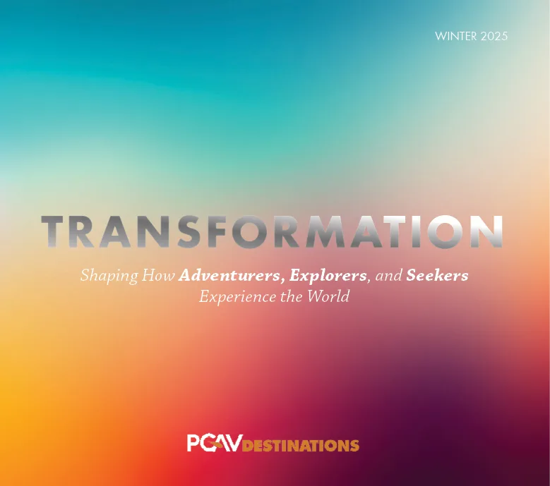 Cover of Transformation, PGAV Destinations’ Winter 2025 report on how adventurers, explorers and seekers experience the world