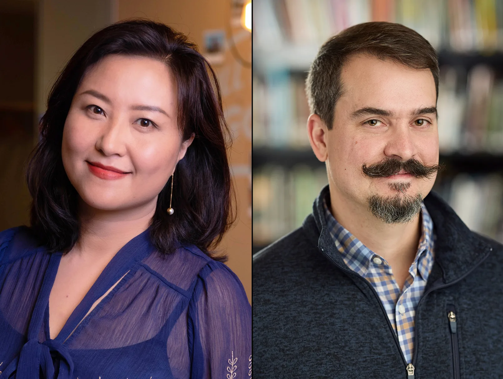 Headshots of Hui Chen and Dan O'Neill, newly promoted PGAV Destinations Vice Presidents